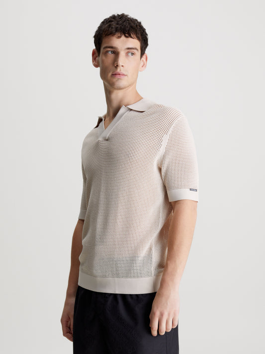 CALVIN KLEIN OPEN KNIT POLO Paita