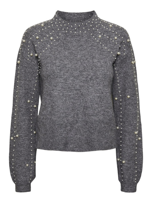 PCREA LS HIGH NECK PEARL KNIT BC Neule