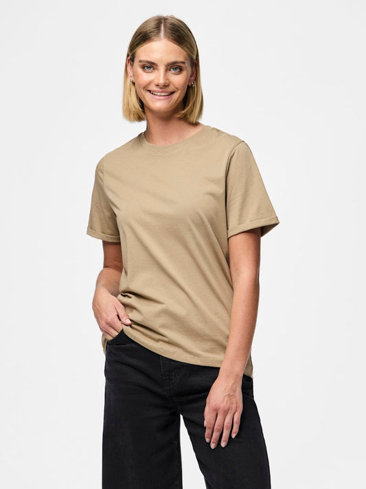 PCRIA SS FOLD UP SOLID TEE NOOS T-paita