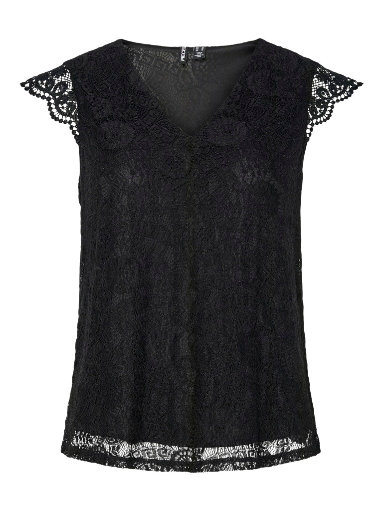 PCOLLINE SL LACE V-NECK TOP WVN NOOS Pusero