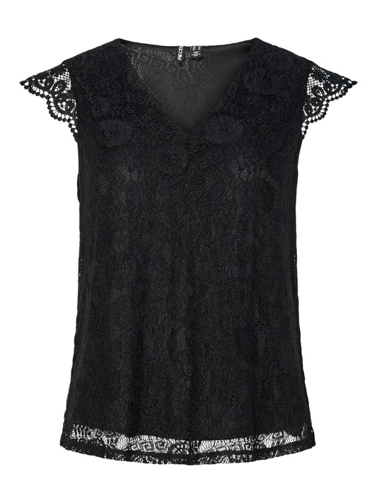 PCOLLINE SL LACE V-NECK TOP WVN NOOS Pusero